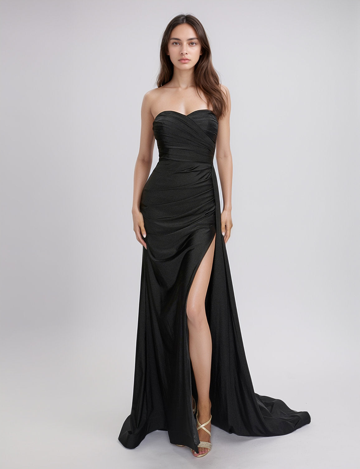 Prom Dresses Prom Long Pleated Formal Evening Dress Black