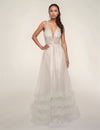 Wedding Dresses Long A Line Ruffle Sequin Wedding Dress White