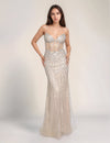 Prom Dresses Fitted Formal Long Prom Evening Dress Gold/Silver