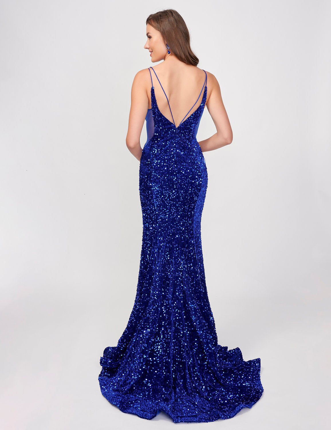 Prom Dresses Prom Long Velvet Sequin Formal Mermaid Dress Royal
