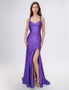 Prom Dresses Formal Long Slit Prom Dress Purple