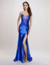 Prom Dresses Long Fitted Formal Evening Slit Prom Dress Royal