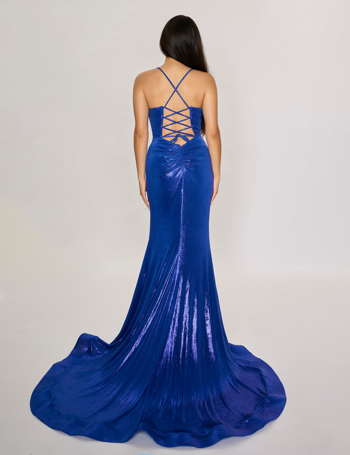 Prom Dresses Fitted Slit Formal Long Prom Dress Royal