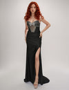 Prom Dresses Formal Fitted Prom Long Slit Dress Black