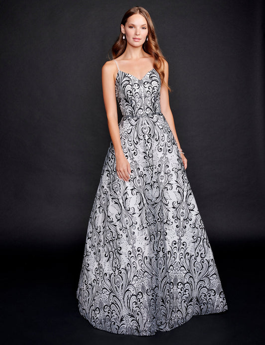 Prom Dresses A Line Long Prom Formal Dress Black/White