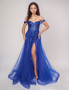 Prom Dresses Long Glitter Formal Prom Slit Dress Royal