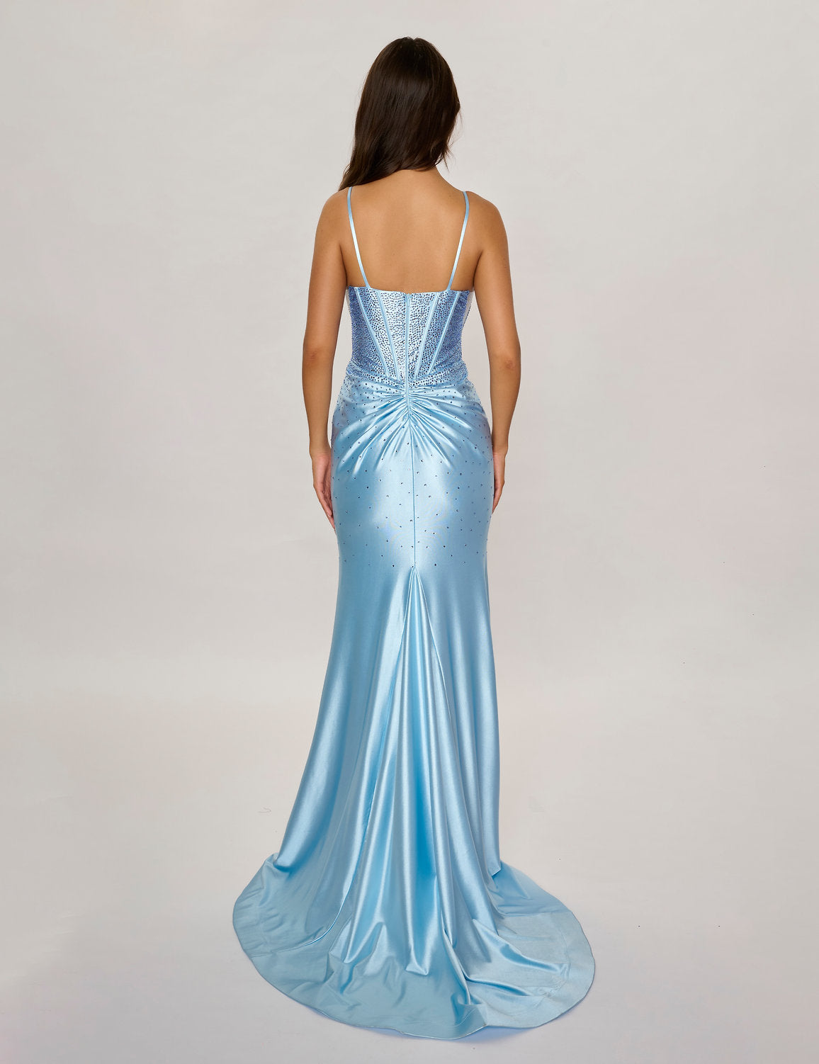 Prom Dresses Long Fitted Formal Evening Slit Prom Dress Blue