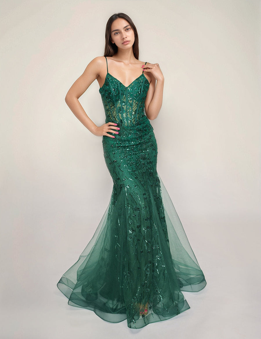 Prom Dresses Formal Long Mermaid Prom Dress Emerald