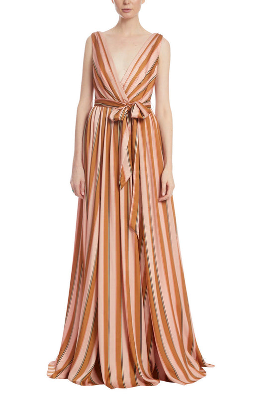 Formal Dresses Long Formal Stripe Evening Dress Blush Multi