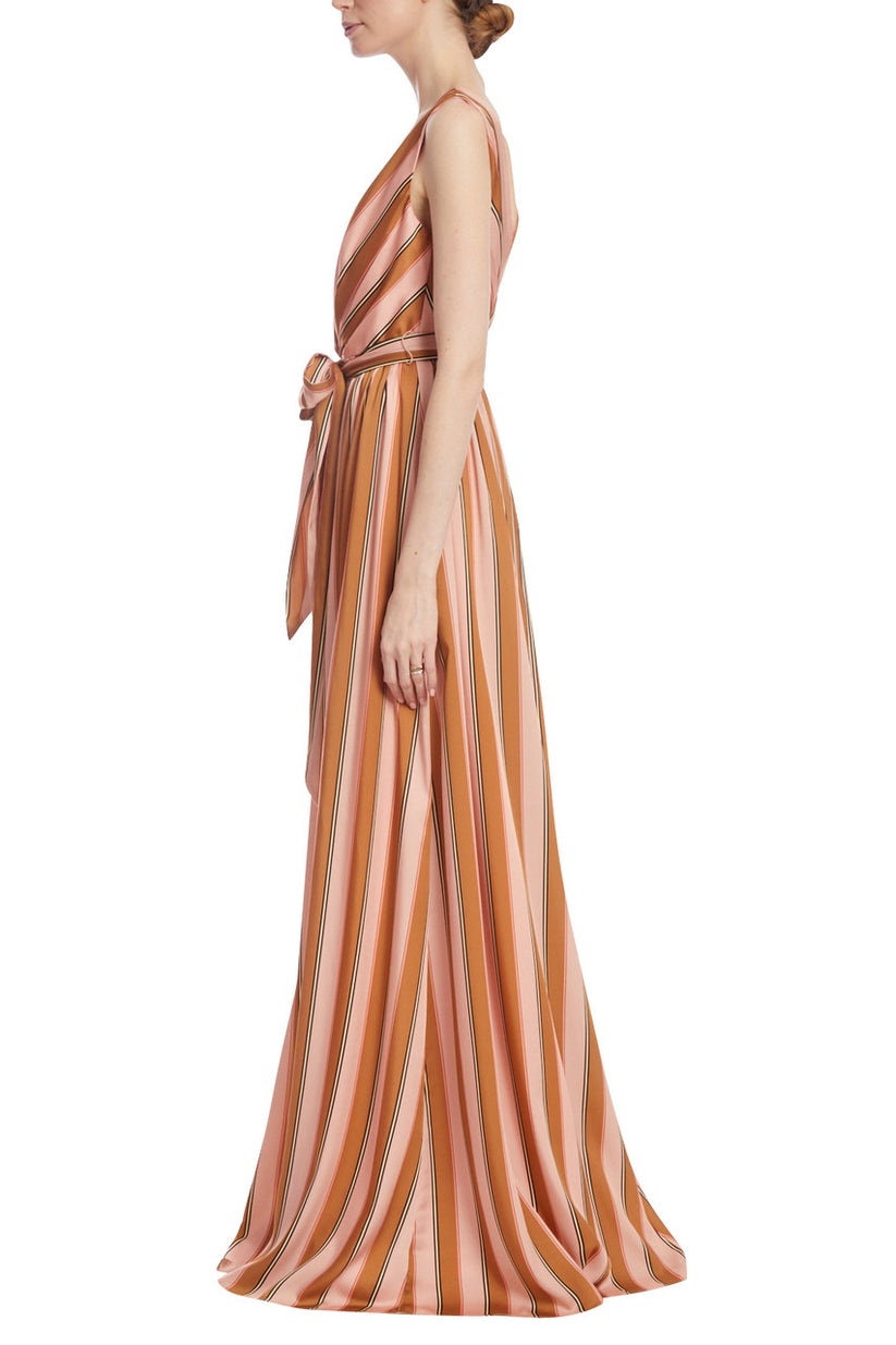 Formal Dresses Long Formal Stripe Evening Dress Blush Multi