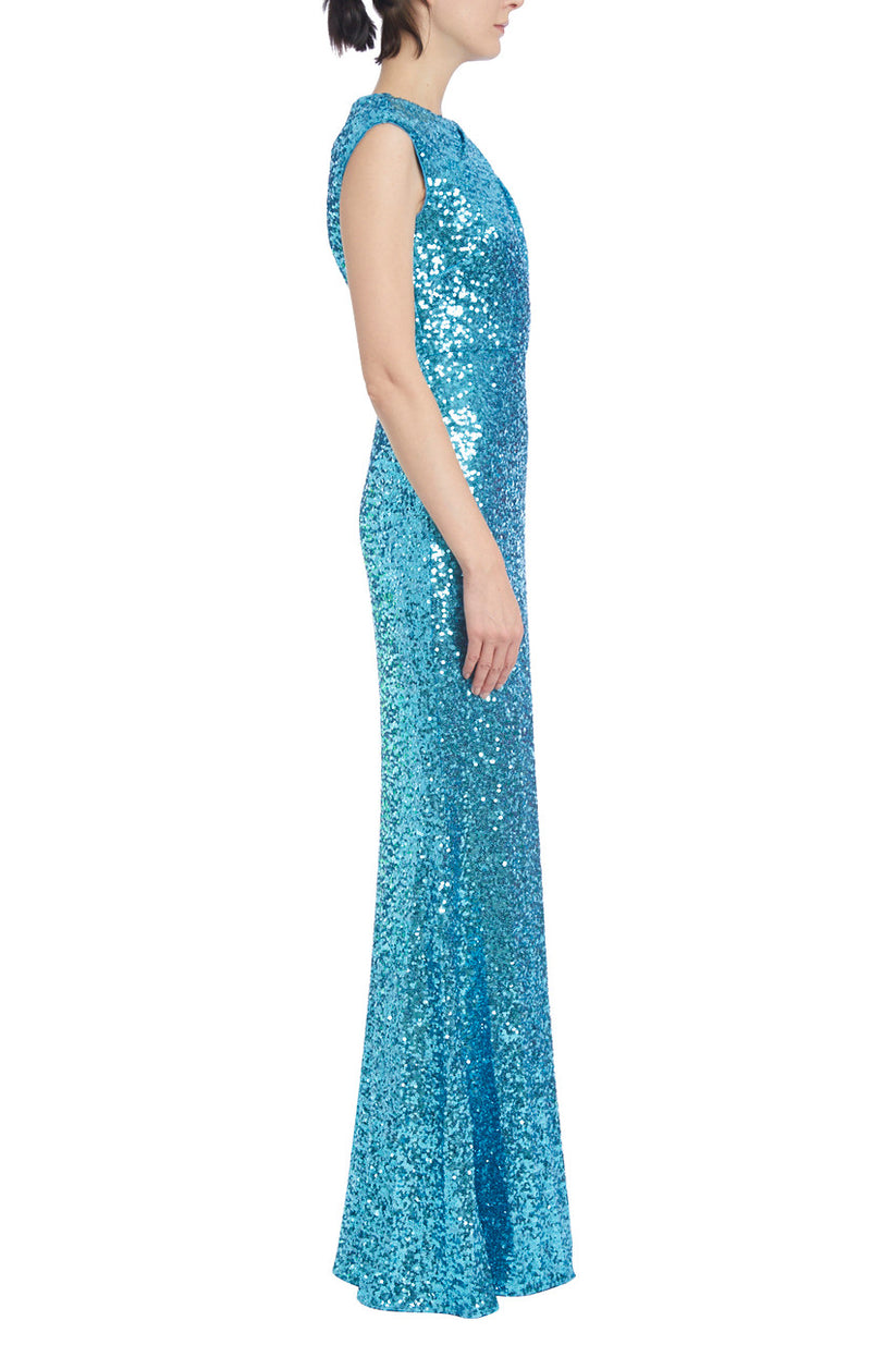 Formal Dresses Long Formal Sequined Mermaid Dress  Turquoise