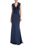 Formal Dresses Long Formal Ruffle Evening Dress Navy