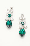 Elegant Floral Drop Clear Diamante Earrings - The Dress Outlet