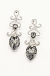 Elegant Floral Drop Clear Diamante Earrings - The Dress Outlet