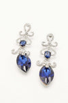 Elegant Floral Drop Clear Diamante Earrings - The Dress Outlet