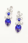 Elegant Floral Drop Clear Diamante Earrings - The Dress Outlet