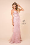 Embellished Long Fitted Prom Dress Formal - The Dress Outlet Nox Anabel