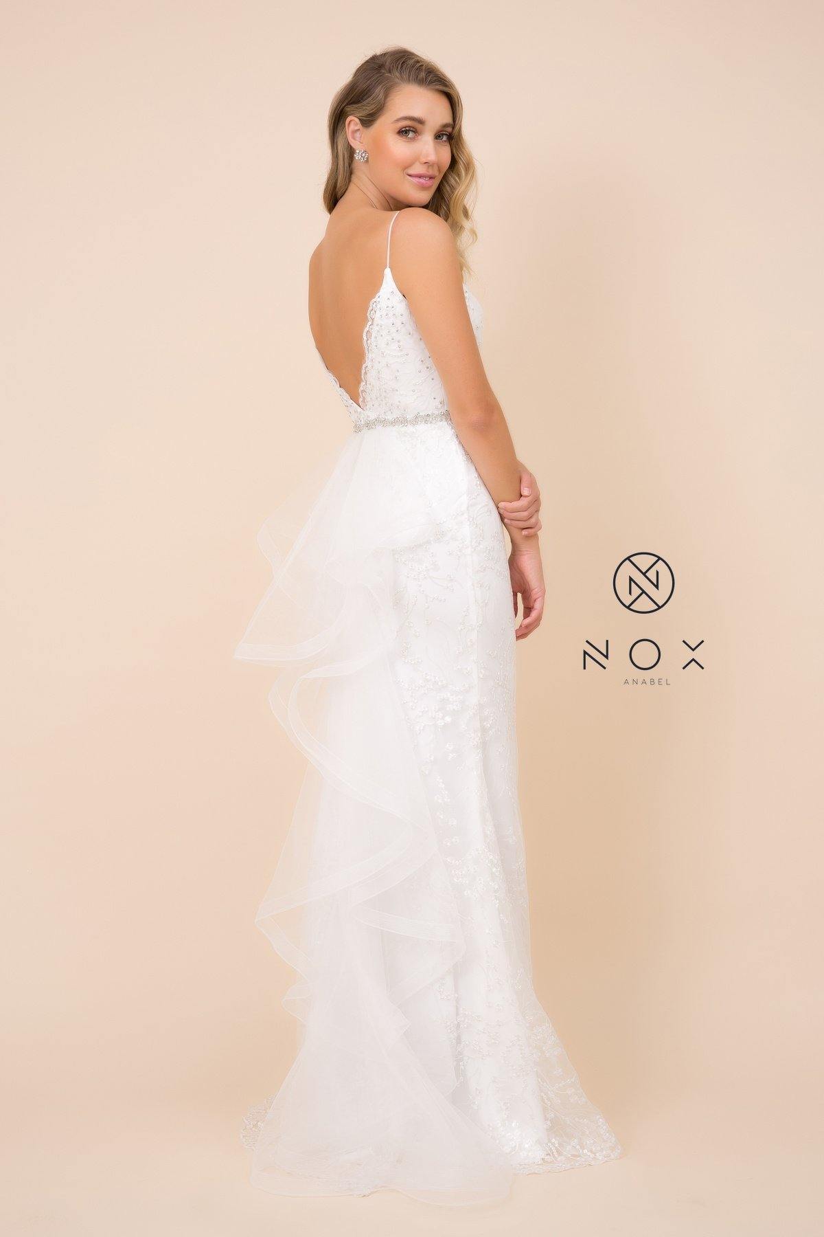 Embellished Long Fitted Prom Dress Formal - The Dress Outlet Nox Anabel