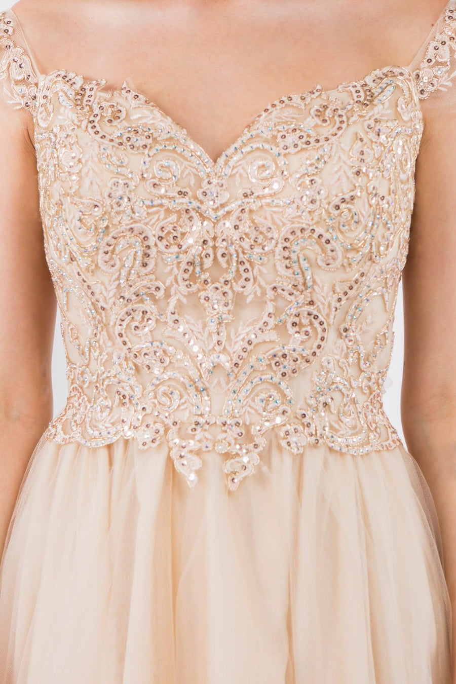 Embroidered Ruffle Short Homecoming Dress - The Dress Outlet