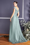 Formal Dresses Pleated Long Formal A Line Dress Eucalyptus