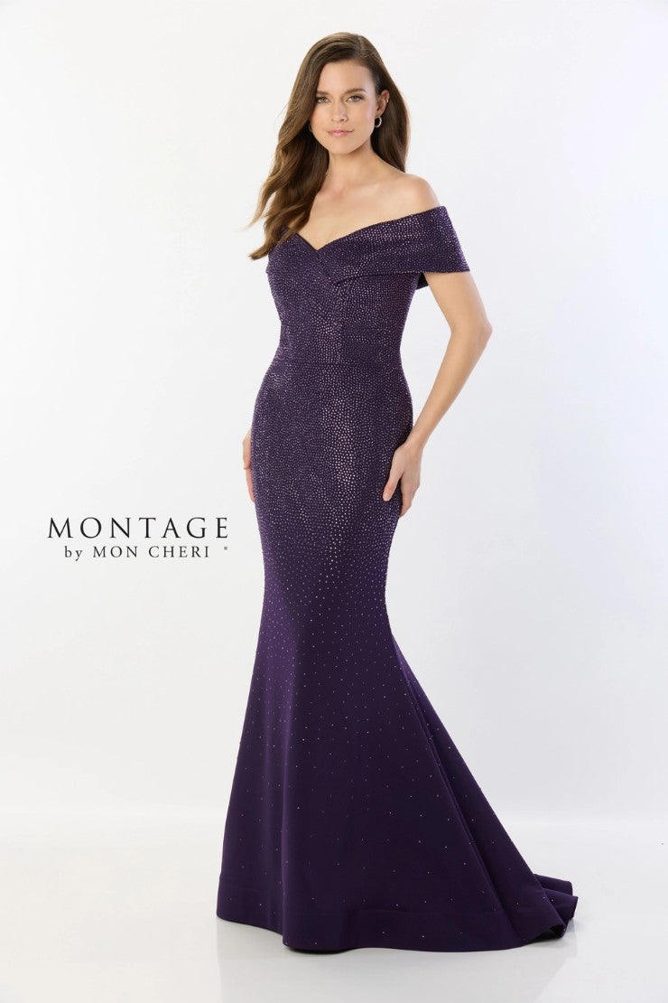 Formal Dresses Long Beaded V Neck Formal Dress Dark Amethyst
