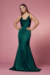 Fit and Flare Long Prom Dress Forest Green