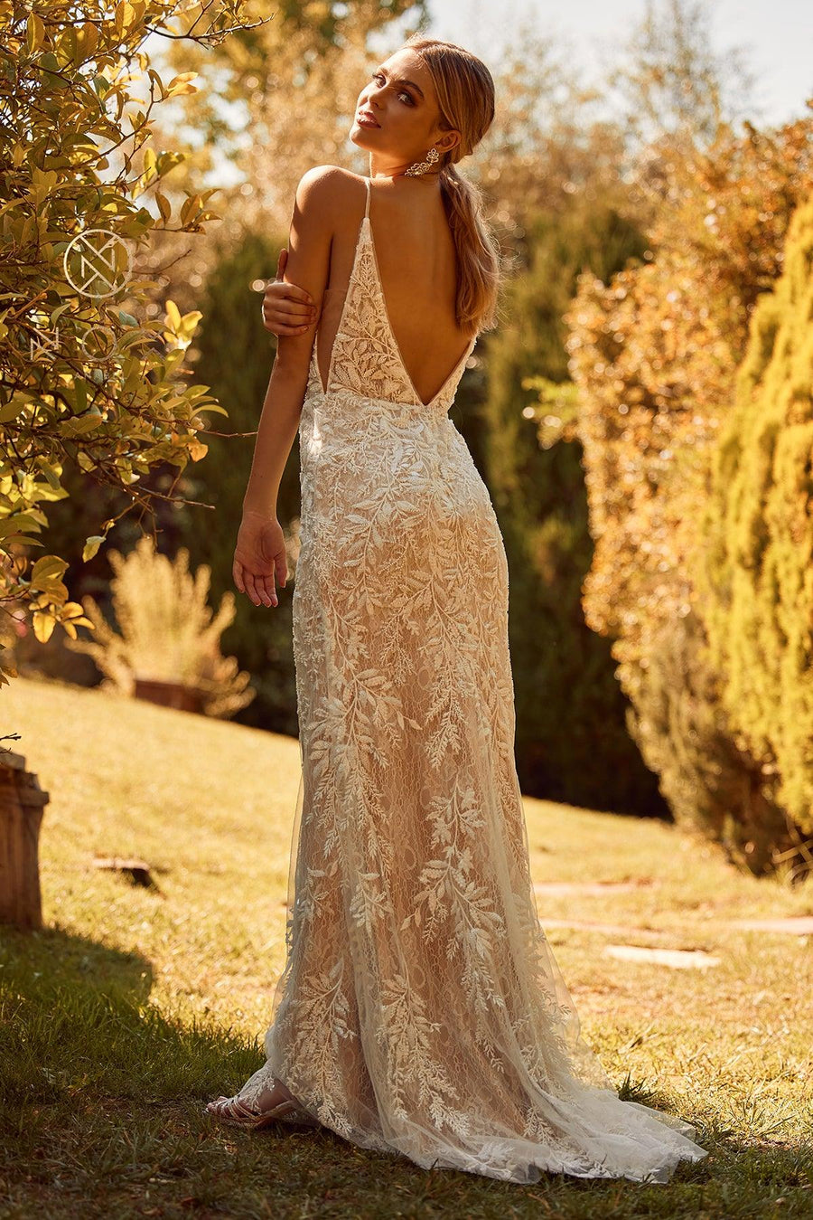 Fit and Flare Long Wedding Gown - The Dress Outlet