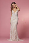 Fit and Flare Long Wedding Gown - The Dress Outlet