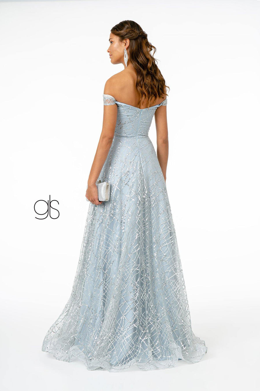 Floral Embroidery Long Prom A-Line Dress - The Dress Outlet Elizabeth K