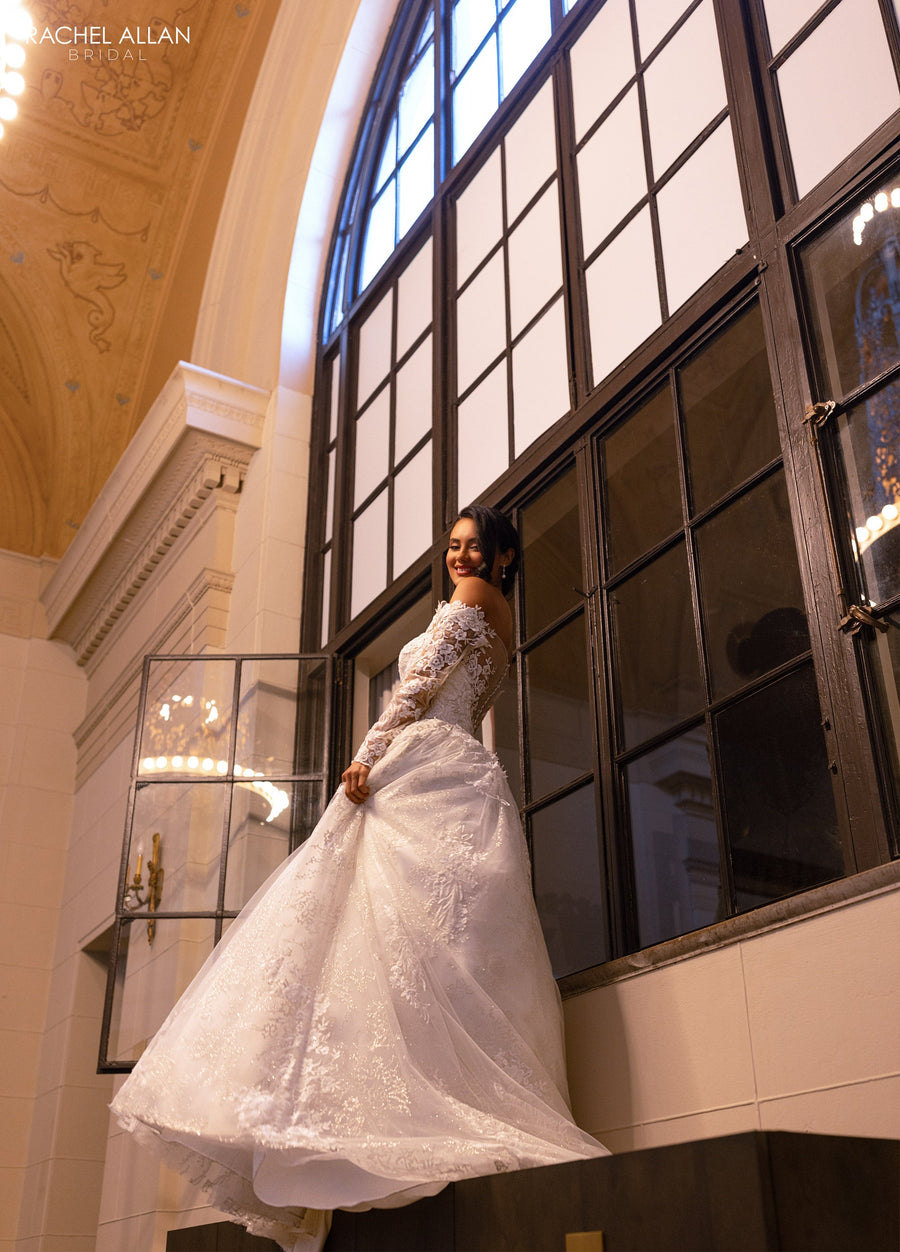 Wedding Dresses A Line Bridal Long Gown Glitter Wedding Dress Ivory Nude