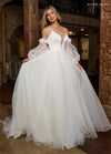 Wedding Dresses A Line Bridal Gown Long 3D Floral Applique Wedding Dress Ivory