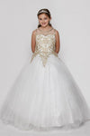 Flower Girls Beaded Ball Gown with Keyhole Back - The Dress Outlet Cinderella Couture