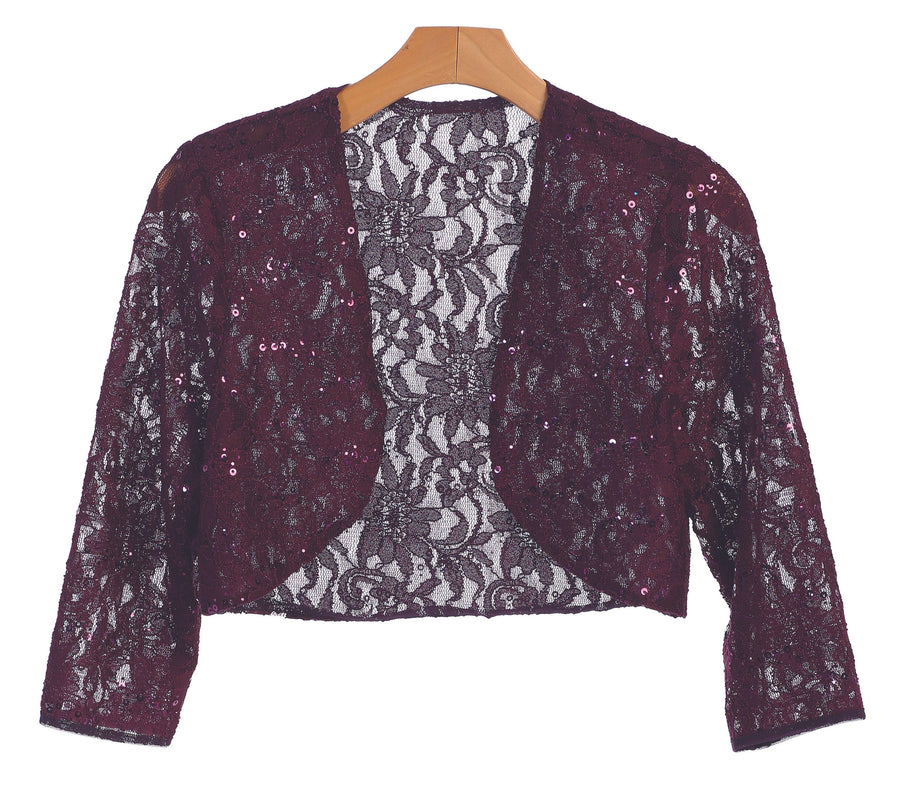 Formal Bolero Long Sleeve Lace Jacket - The Dress Outlet