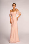 Formal Chiffon Long Dress Bridesmaid Blush