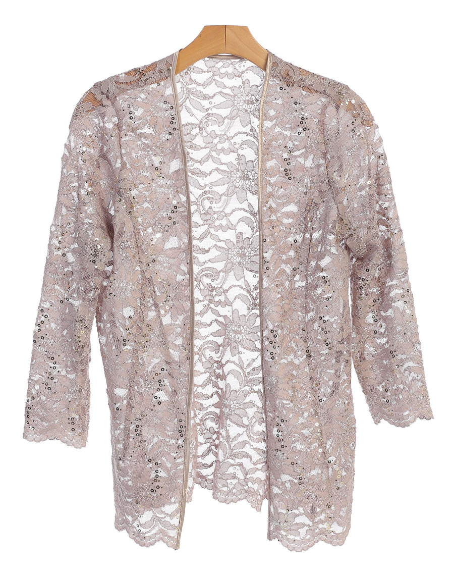 Formal Lace Scallop Edge Jacket - The Dress Outlet
