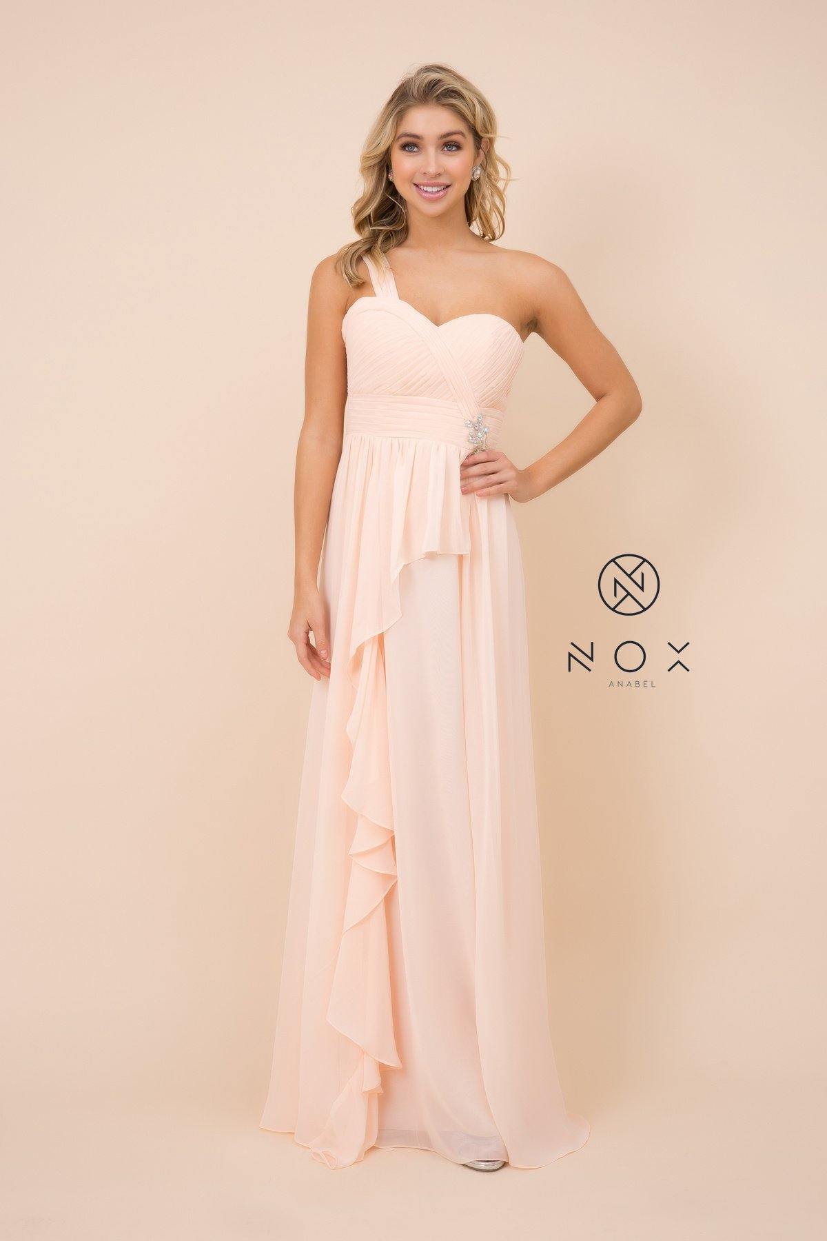 Formal Long Bridesmaid Dress Nude