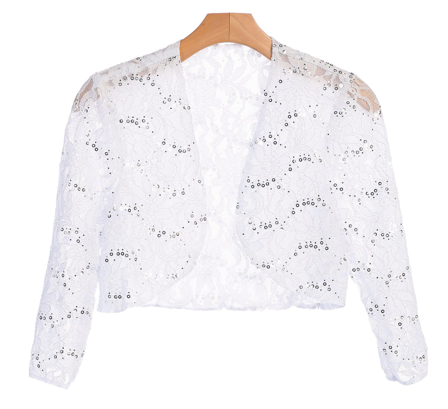 Formal Long Sleeve Lace Bolero Jacket - The Dress Outlet