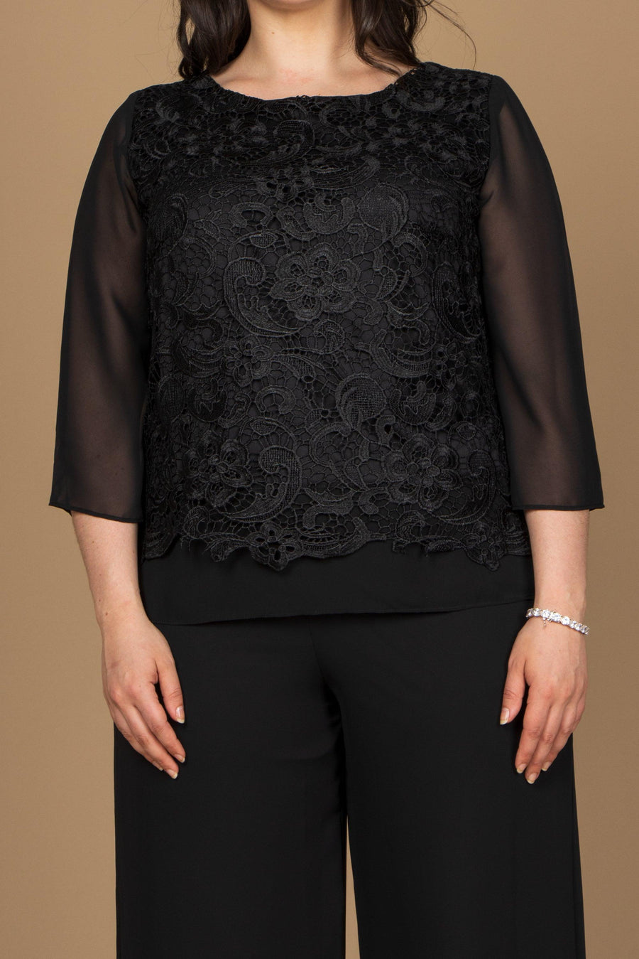 Formal Mother of the Bride Lace Pant Suit - The Dress Outlet