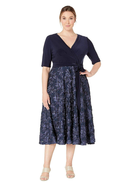 Formal Plus Size Floral Short Dress Sale - The Dress Outlet