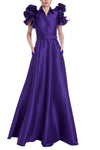 Formal Dresses ˜Formal Long Belted Ruffle Dress Purple