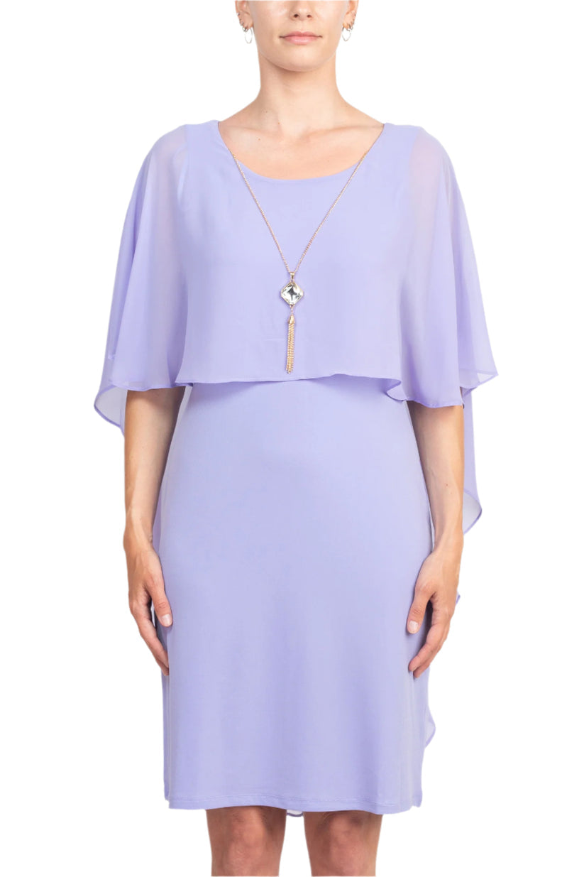 Cocktail Dresses Short Cocktail Mother of the Bride Cape Dress Lavender