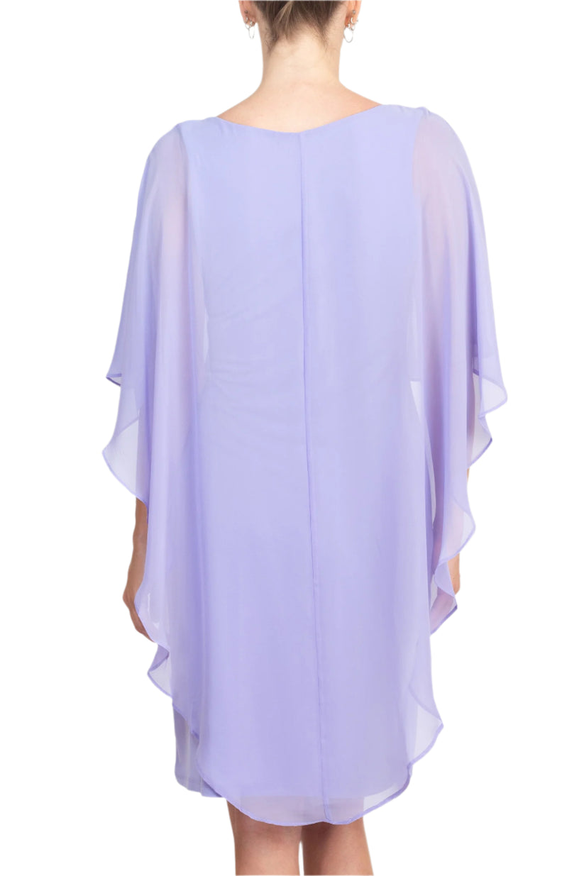 Cocktail Dresses Short Cocktail Mother of the Bride Cape Dress Lavender