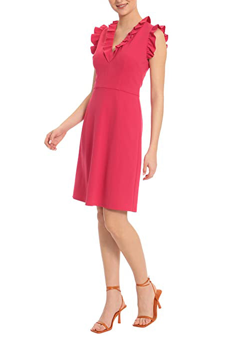 Cocktail Dresses Short Ruflle Cocktail Dress Jazzy Pink
