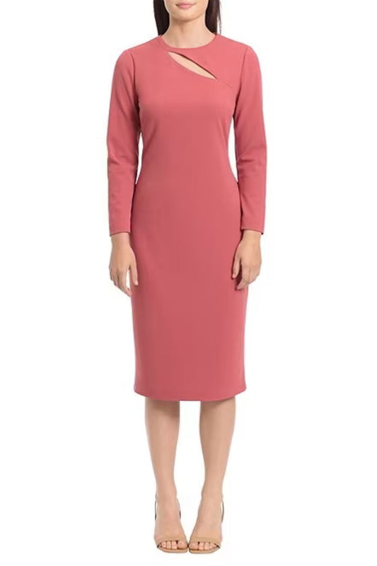 Cocktail Dresses Long Sleeve Fitted Short Cocktail Dress Rose