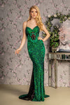 Prom Dresses Prom Floral Bodice Mermaid Long Dress Green/Black