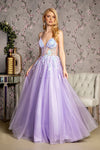 Prom Dresses Sequin Glitter V back A line Long Prom Dress Lilac