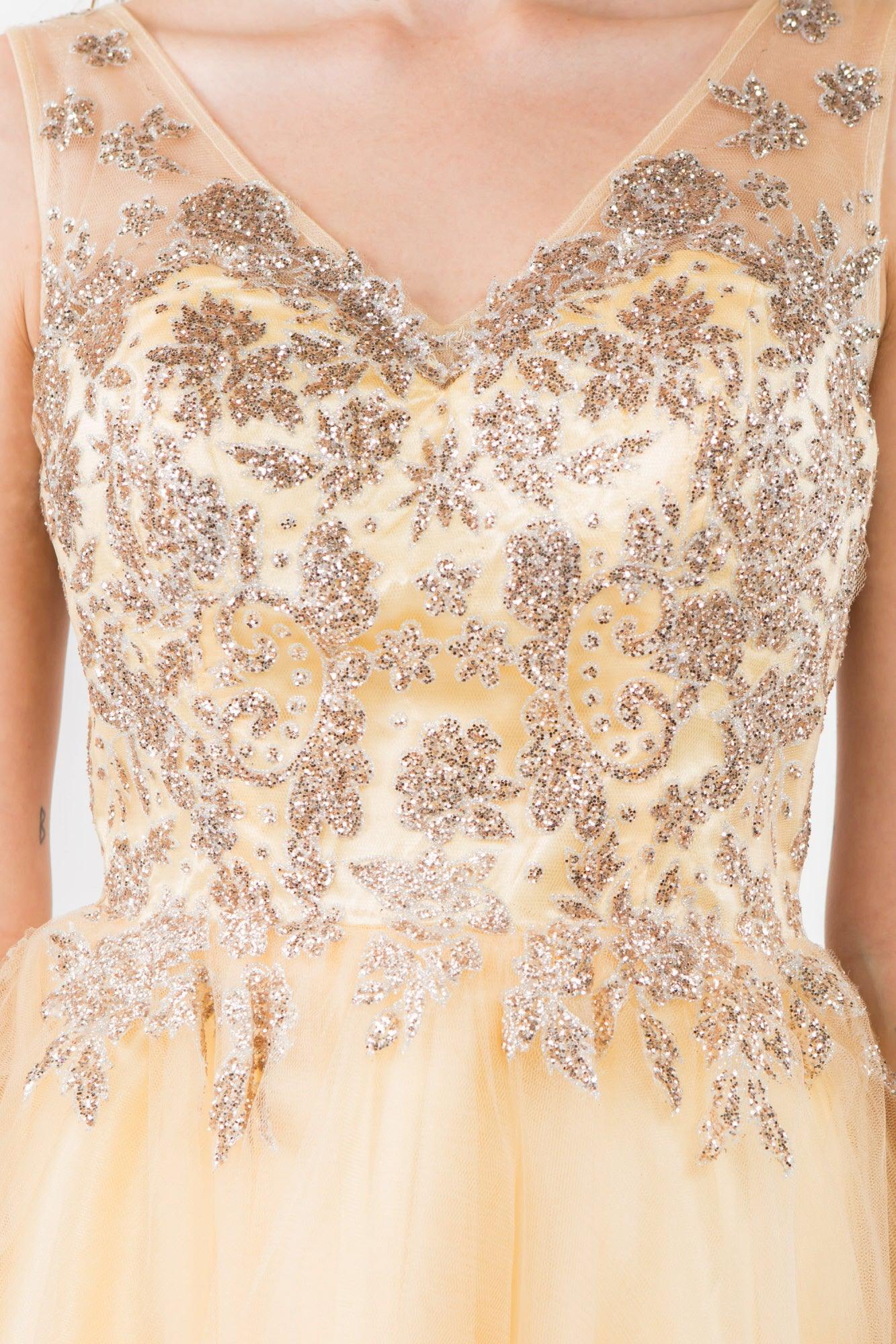 Glitter A Line Short Homecoming Dress - The Dress Outlet