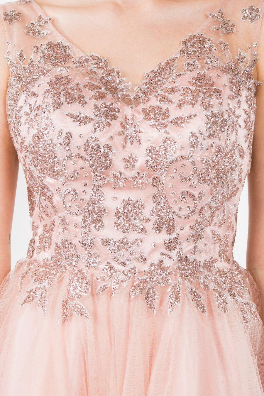 Glitter A Line Short Homecoming Dress - The Dress Outlet