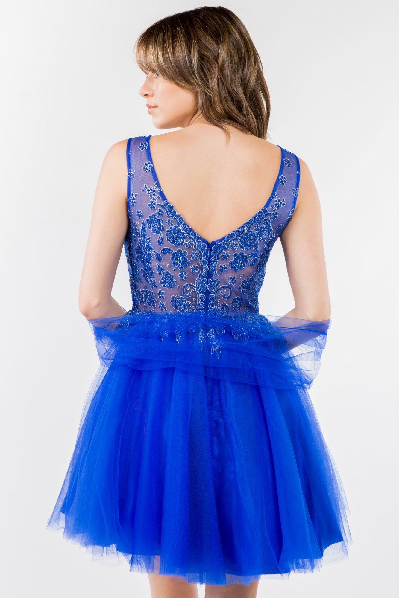 Glitter A Line Short Homecoming Dress - The Dress Outlet
