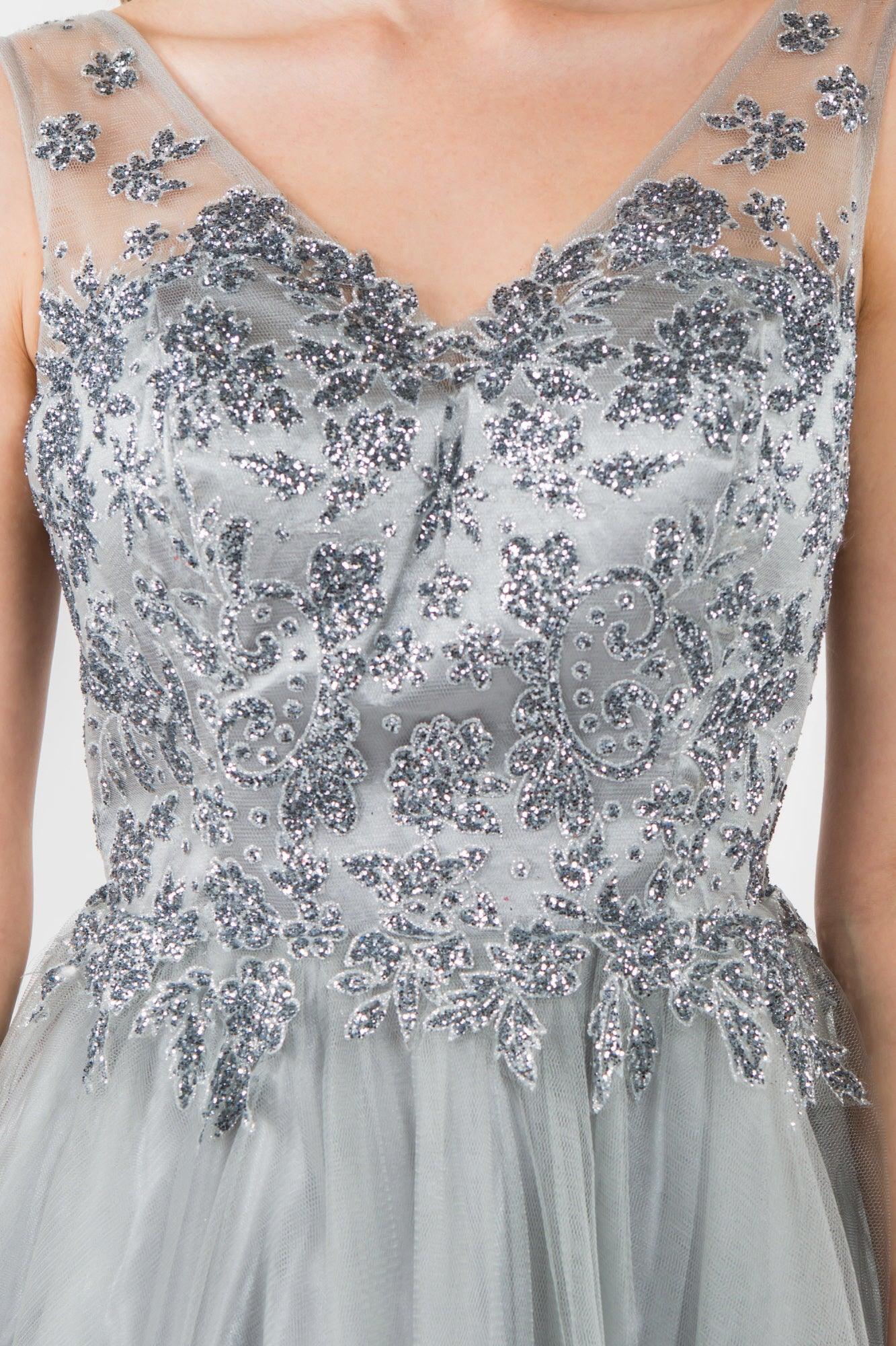 Glitter A Line Short Homecoming Dress - The Dress Outlet